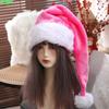 Holiday Fur Xmas Cap White Fur Santa Hat Cosplay Supplies Plush Christmas Hat  Children Adult