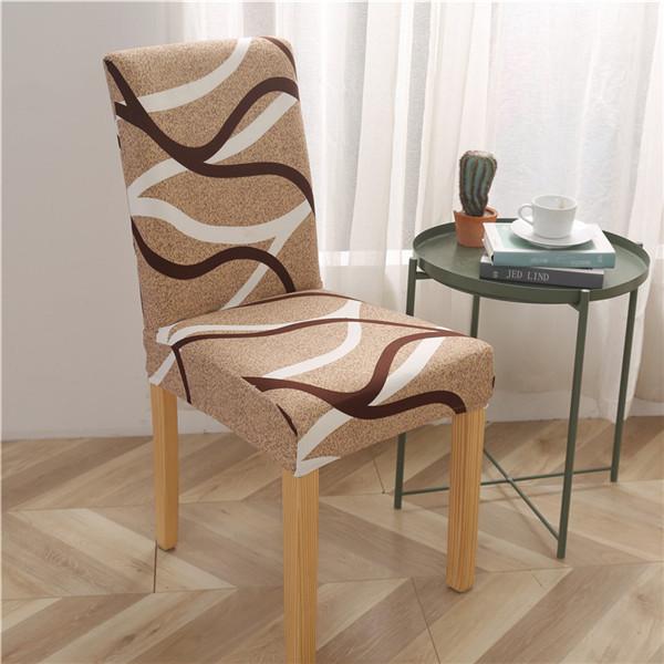 Spandex Chair Covers Elastic Geometric Dining Chair Slipcover Case Stretch Seat Cover For Wedding El Banquet Dining Room