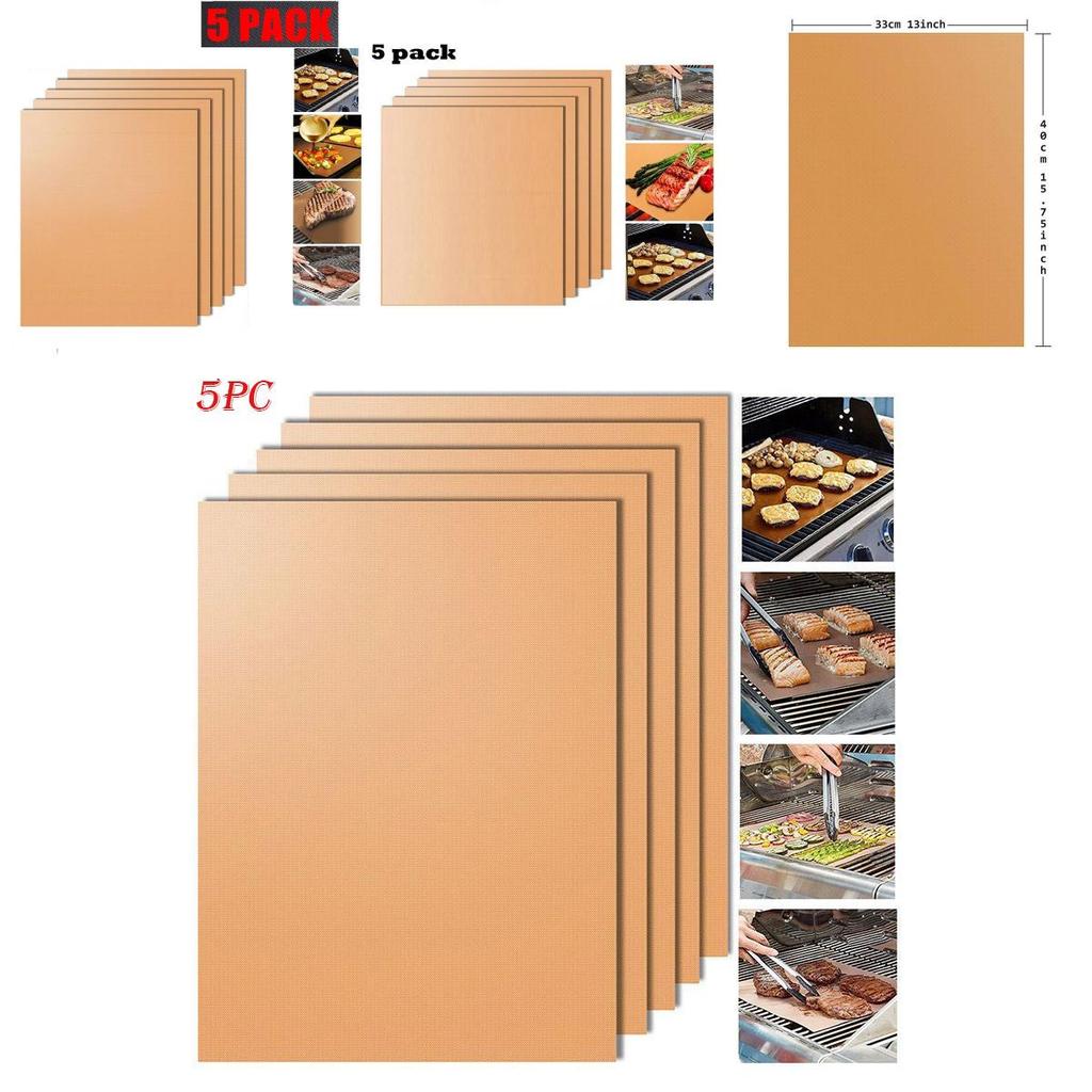 5 szt. Przenośna Mata Grillowa BBQ Odporna na Ciepło, Idealna do Wszechstronnego Grillowania i Pieczenia