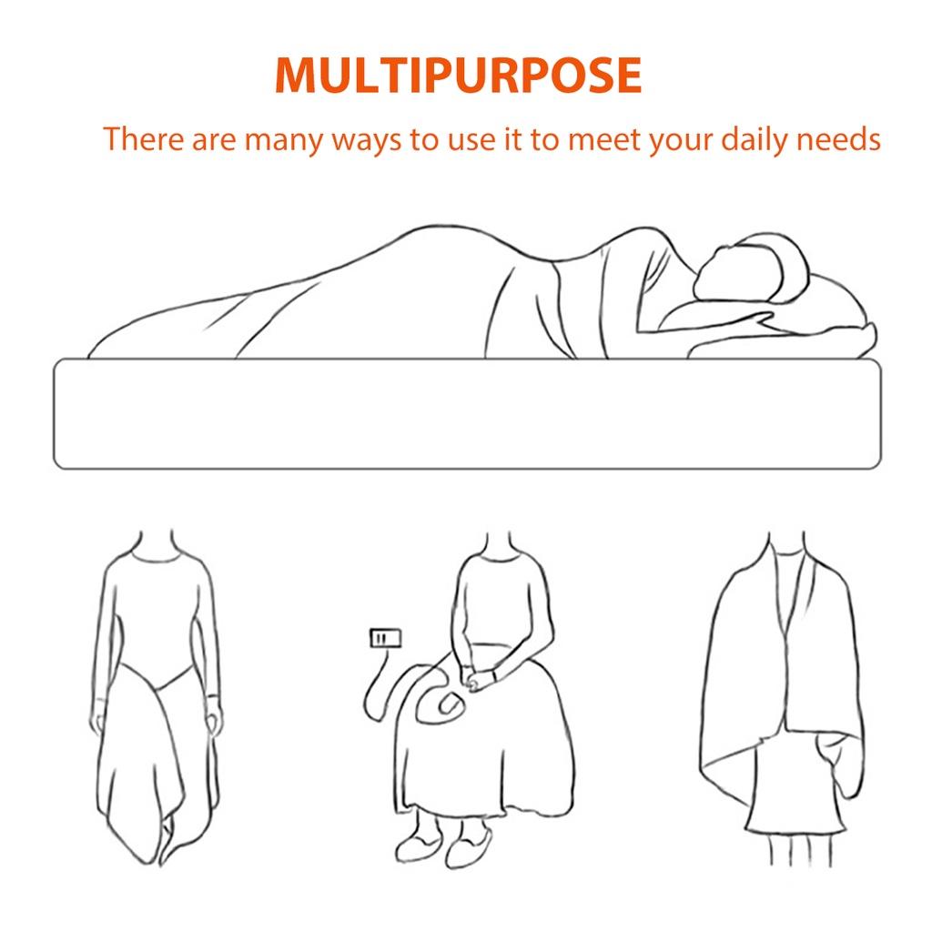 White 220V Electric Heated Blanket Fast Heating Adjustable Electric Heating Blanket Temperature Controller