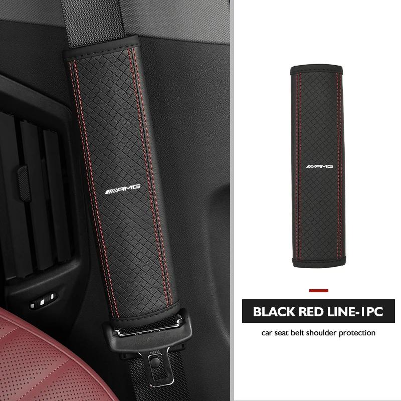 Leather Car Seat Belt Cover Shoulder Protection Strap Pad For Mercedes Benz AMG W204 W205 W203 W211 W201 W210 W108 W124 W126 VA3