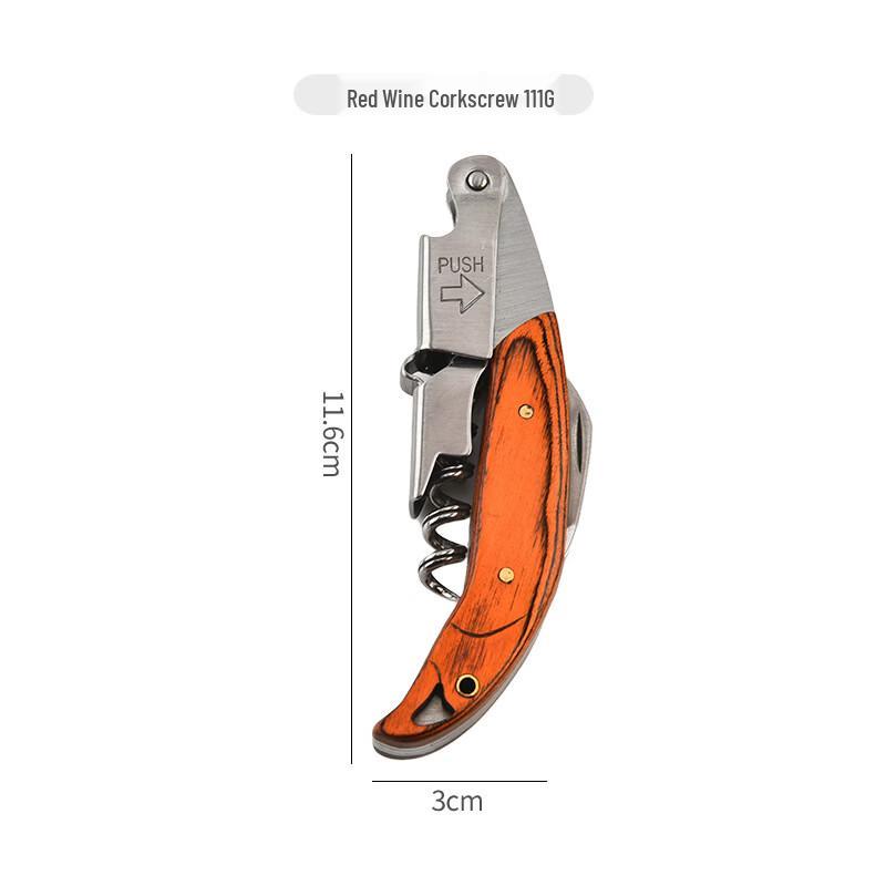 ZISIZ Wooden Handle Wine Bottle Opener Set