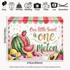 2D Watermelon First Birthday Backdrop for Summer Party Decor