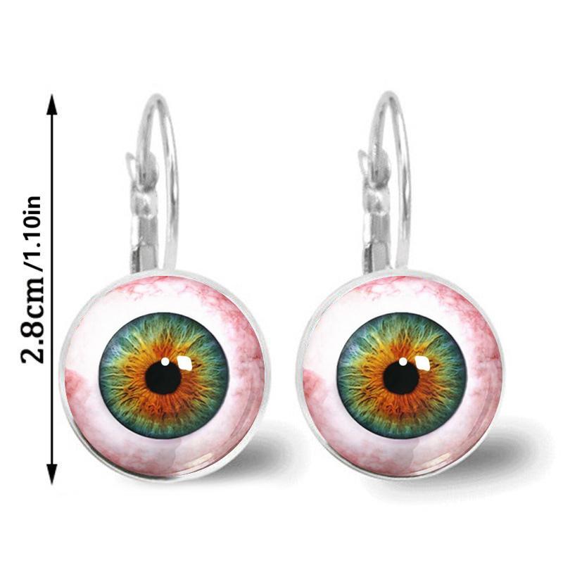 Helle Farbe Glas Cabochon Evil Eye Ohrstecker Modeschmuck Trendy Tier Auge Frauen Charms Französisch Ohrring