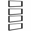 Cube Shelves Set of 4 Black Oak Effect 100 x 15 x 30 cm