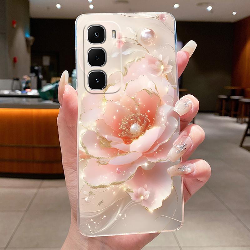 For Tecno Spark 40 Pro Plus KM7 40Pro KM6 Phone Cases Funda Flower Butterfly Back Cover Soft Silicone Transparent TPU Jelly Case