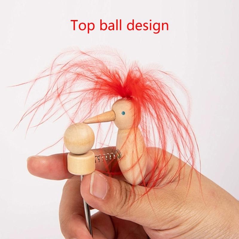 Frühling Holz Specht Unterhaltsame Katze und Stressabbauendes Haustierspielzeug Sicheres Holz Unterhaltung für Katze mit Feder