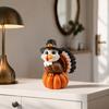 Holiday Gift for Friends And Family Resin Turkey Pumpkin Ornament Thanksgiving, Autumn Harvest Festive Tabletop Cute Statue Figurine with Retro