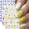 Frucht-Nagelkunst-Aufkleber Selbstklebend Zitrone Erdbeere Blaubeere Maniküre-Dekor Aufkleber Einfach anzuwenden Zuhause Salon DIY Nagelzubehör