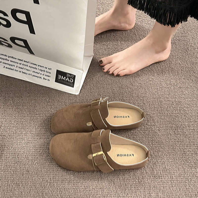 Fashion Shoes Woman's Slippers Cover Toe Slides Loafers 2025 Retro Spring Shoes Ladies' Slippers Cover Toe Slipers Women Loafers 2025 Sl