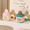 Birthday gift girls mug with lid ceramic cup high value drinking cup household cute coffee cup couple