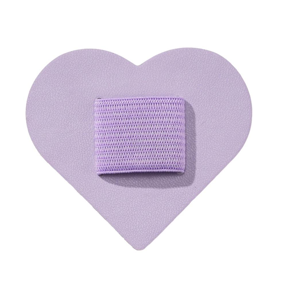 Circle Hair Band Pad Heart With Elastic Band Self-Adhesive Pen Clip Not Easy Fall Off Leather Decorative Hair Band