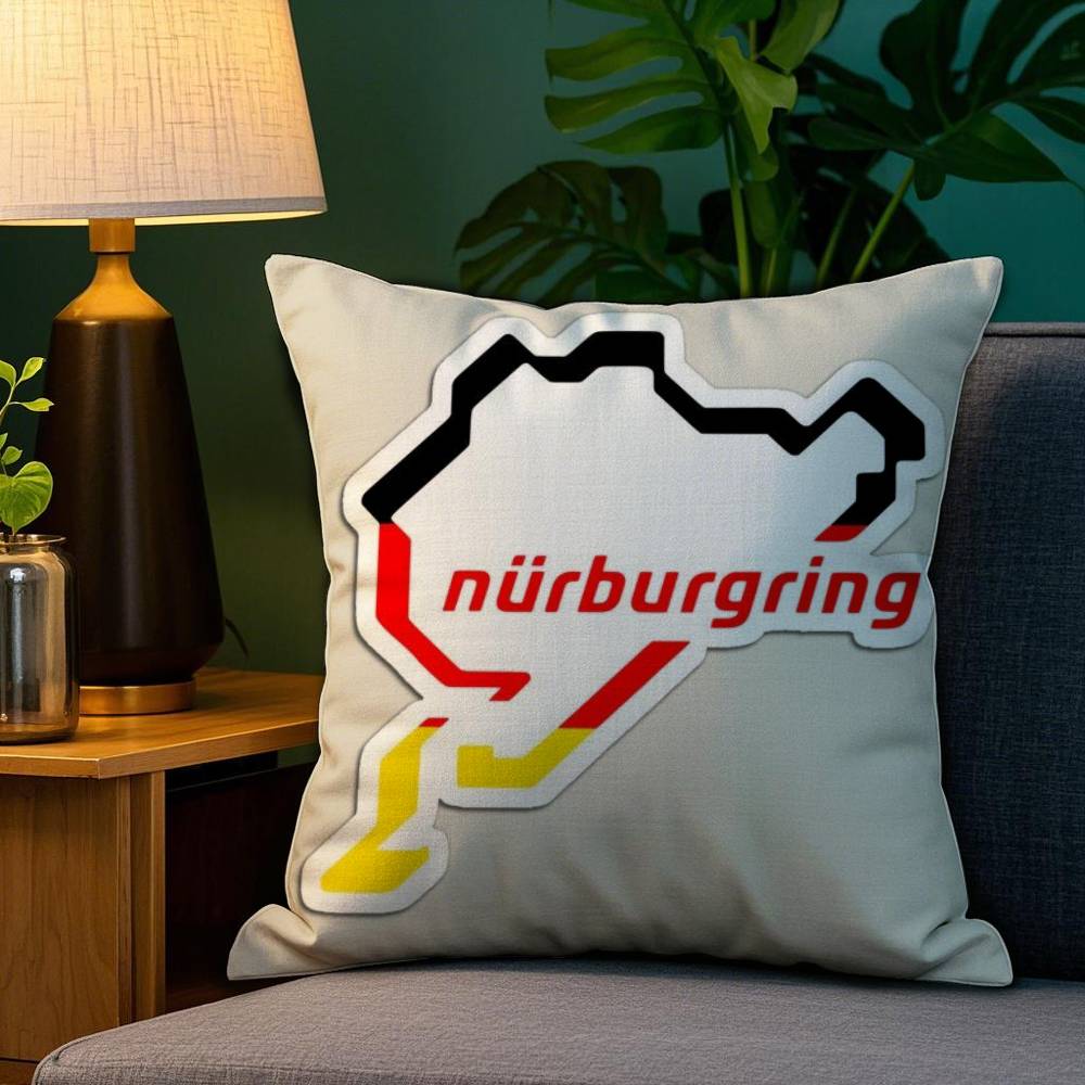 Nurburgring Sport Car Pillow Case Plush Fabric Soft Double Sided Print Sofa Cushion Cover Throw Pillow Covers