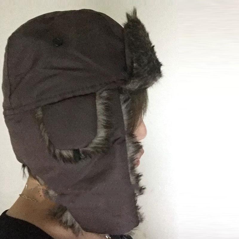Warm Soldier Hat For Men/Women Winter Pilot Patrolman Earmuffs Polyester Fiber Warm Russian Ski Hat Windproof Cold Pilot Hats