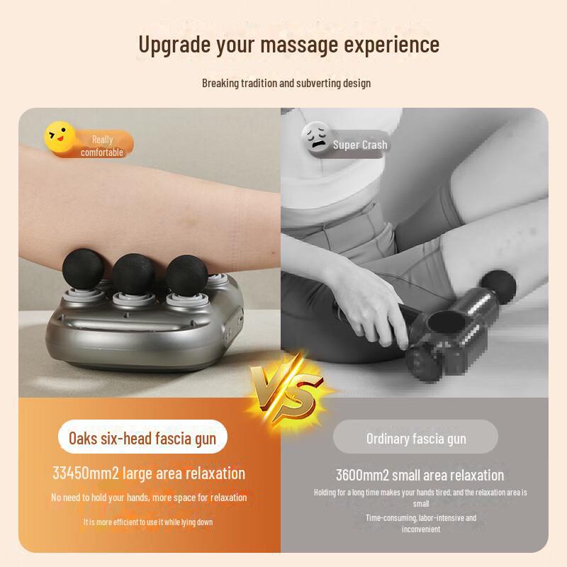Premium Six-Head Wireless Massage Gun for Muscle Relaxation and High-Frequency Vibration