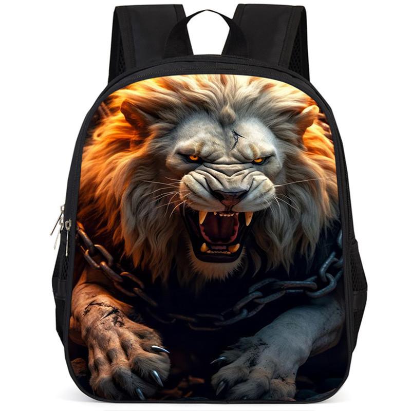 Großes Fassungsvermögen Löwe 15-Zoll Oxford-Stoff Schulrucksack für Kinder Leicht und Ergonomisch