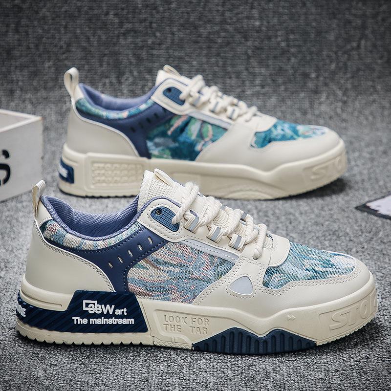 

Мужские модные осенние кроссовки в корейском стиле: Универсальная, Модная, Нескользящая Повседневная Обувь для Скейтборда 44 зелёный