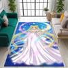 3DPretty Guardian Sailor Moon Pattern Rug, Non-slip Floor Mat, Suitable for Children's Playrooms, Bedrooms, Crawling Mats, Stain