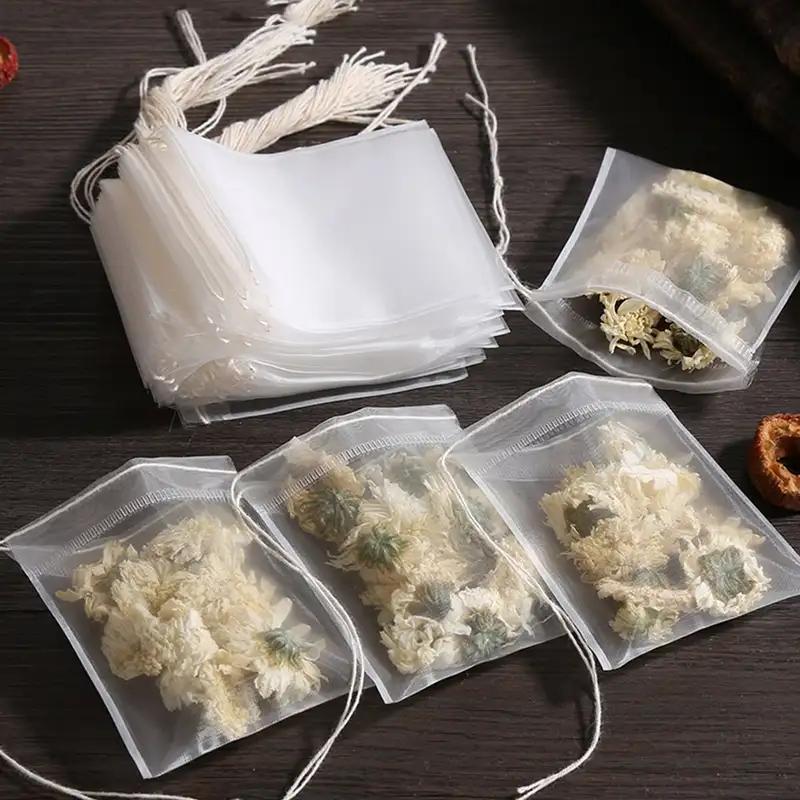 

Clearance_100 Pcs Disposable Tea Bags Filter Bags for Tea Infuser with String Heal Seal, Food Grade Non-woven Fabric Spice Filte 5x7- 0.02 білий