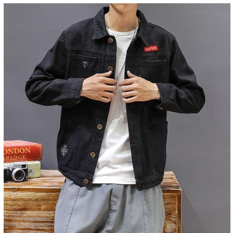 Frühling Herbst Männer Schwarz Denim Jacke männer Alle-Spiel Koreanischen Casual Modische Männliche Camouflage Arbeit Jacke Shirt Top neue