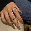 Gold Color Double Layer Line Rings For Women Simple Sell Resizable Rings Cool Party Jewelry Wholesale
