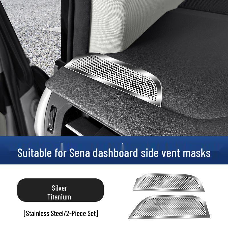 Stainless Steel Dust Covers for Toyota C-HR Gravia Dashboard Side Vents, Car Interior Accessory