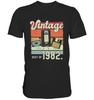Vintage 40th Birthday 40 Years 1982 Retro Cassette Tape Video Cassette Floppy Tshirt TShirt Husband Wife Shirt Streetwear