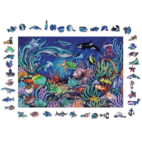 Ravensburger Under the Sea Wooden Jigsaw Puzzle, 500 Pieces, Finished Size: 40x27cm, 17515 4 [Puzzle, Gift (Birthday/Christmas)]