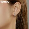 WOSTU 925 Sterling Silver Earrings for Women Shine Zircon Geometric Hypoallergenic Silver Earrings