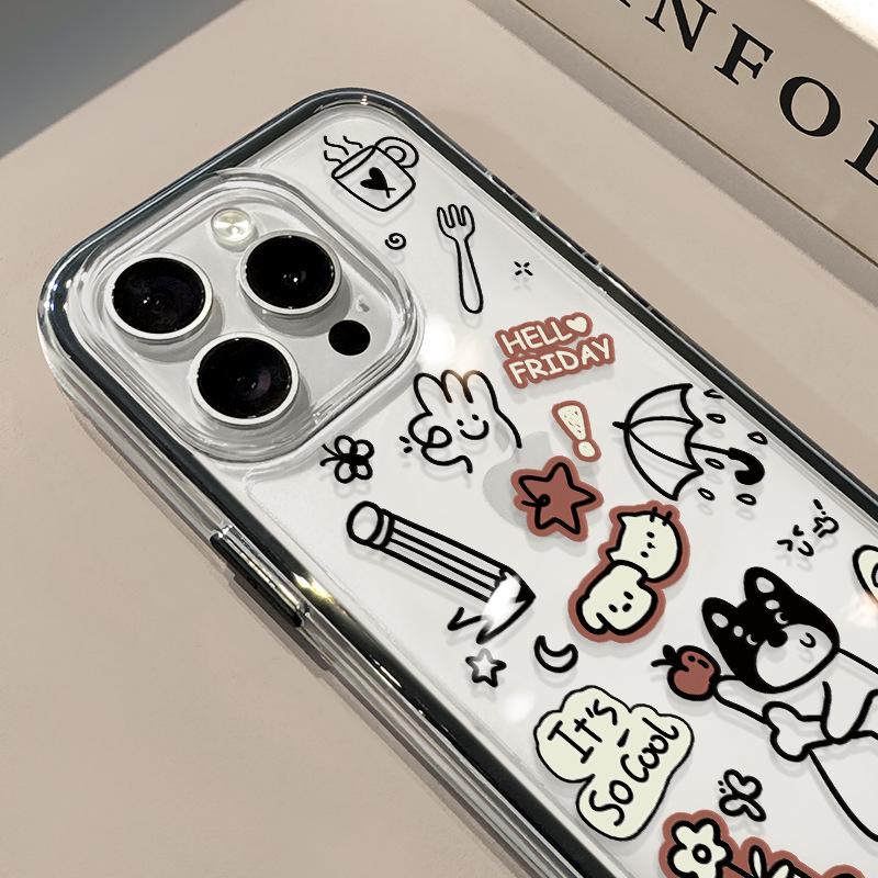 Doodle Puppy for IPhone17ProMax for Apple Phone Case 16/14/1 3/12 All-Inclusive Soft Cover 11