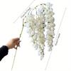 2Pcs Simulation Long Branch 3-pronged Orchid Wisteria Flowers for Holiday Home Outdoor Patio Garden Decoration