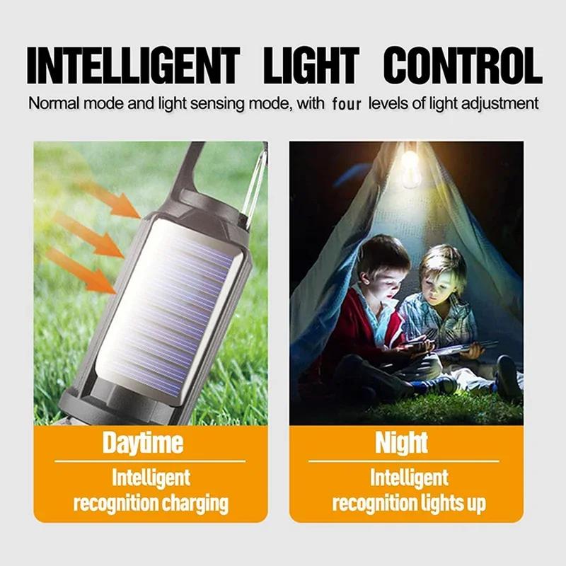 Outdoor Solar Powered LED Lamp Bulbs USB Charging Camping Light Portable Night Lights Waterproof Flashlight Fishing Essentials