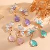 Exaggerated Three-dimensional Floral Antique Style Earrings with Multiple Layers of Dripping Oil for Women's Earrings