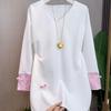 Women's Plus Size Chinese Style Long Sleeve T-shirt - Early Spring, Loose Slimming Mid-length Top