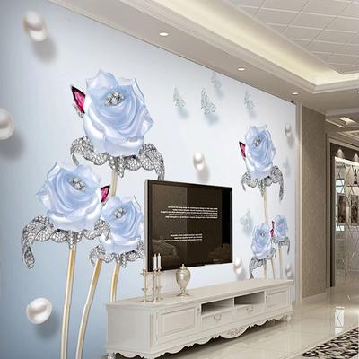 Moderne Fantasy 3D Schmuck Rosen Home und Rich TV Hintergrund Tapete für Schlafzimmer Wände Dekor