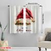 2pcs,2D Plane Printing Contemporary Curtains Vintage Santa Hat Polyester Fabric (without Rod) Festive Use for Bedroom, Living