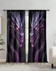 Set Of 2 Purple Light Black Dragon Design Polyester Curtains Home Decorations Made