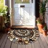[Colorful Welcome Mat] Non-slip Colorful Pebble and Shell Welcome Mat | Easy-to-clean, Semi-circular, Suitable for Indoor/outdoor Use