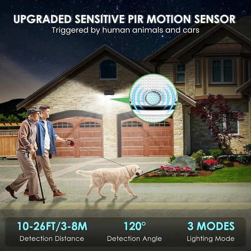 Outdoor Solar Lights 346 LED Motion Sensor Wall Lights, 360° Wide Angle Waterproof Security LED Flood Light for Porch Garden