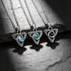 Stainless Steel Men's Retro Necklace with Star Moon Turquoise Pendant (PN-2111)