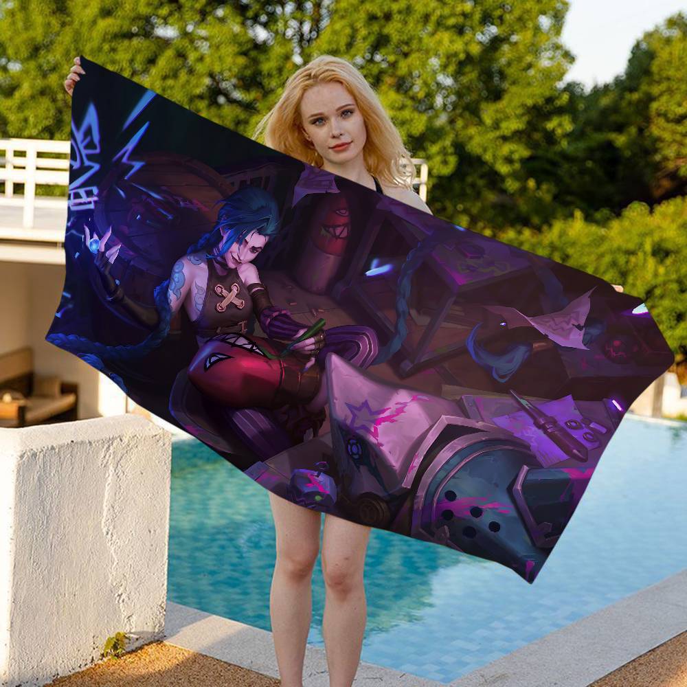 Anime A-Arcane Bath Towel Microfiber Soft Water Absorbing Breathable For Girl Kids Decorative Cartoon Beach Towel