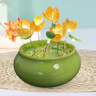 Lotus Night Light, Table Lamp Handmade NightStand Creative Bedside Flower for