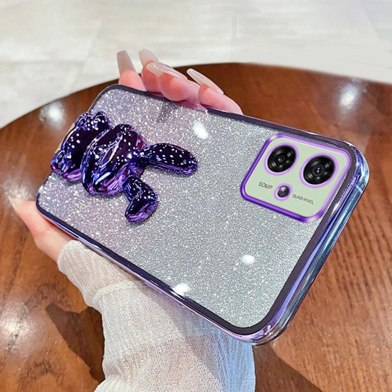 

Для Motorola Moto G54 5G Тонкий футляр із підставкою Cute Rabbit Shockproof Phone Case Purple
