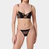 French Style Sexy Thin Gathered Bra and Underwear Set for Women