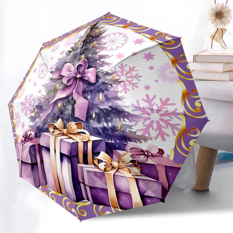 

1pc Christmas Tree Automatic Open/Close Umbrella - Compact Travel Umbrella, Durable Construction, Fashionconscious yy251208125