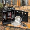 Mini Bar with Wooden Rack for Home Canister Bar Father's Day Gift Custom 20L Black Matte Fuel Metal Jerry Can