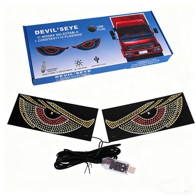 Car Devil's Eye, Car Lights, Blink Lights, Car Rear Window, Car Stickers, LED Dynamic Emoticons, Light Panels