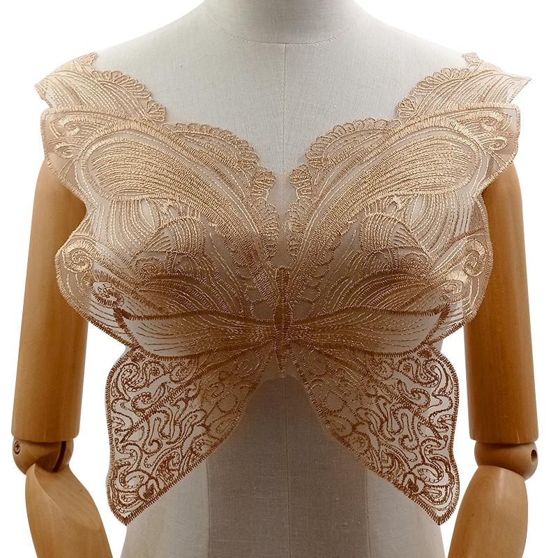 Polyester silk embroidery corsage, net bottom embroidery collar, butterfly collar DIY lace accessories