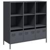 VidaXL Buffet haut anthracite 101,5x39x103,5 cm acier, armoire à livres, armoire à livres moderne, étagère à livres, étagère 851390