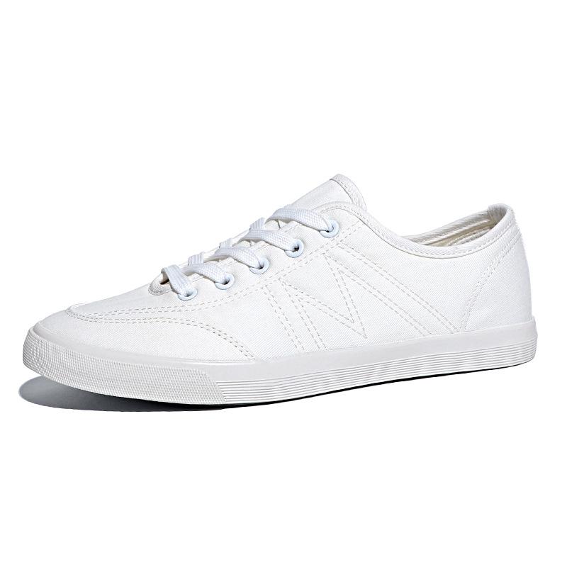 

Fashion Autumn Men Casual Shoes Cloth Lace-up Flat Shoes 2025 New Male Sneakers Luxury Design Canvas Shoe Classics Men Zapatillas Hombre 38 белый
